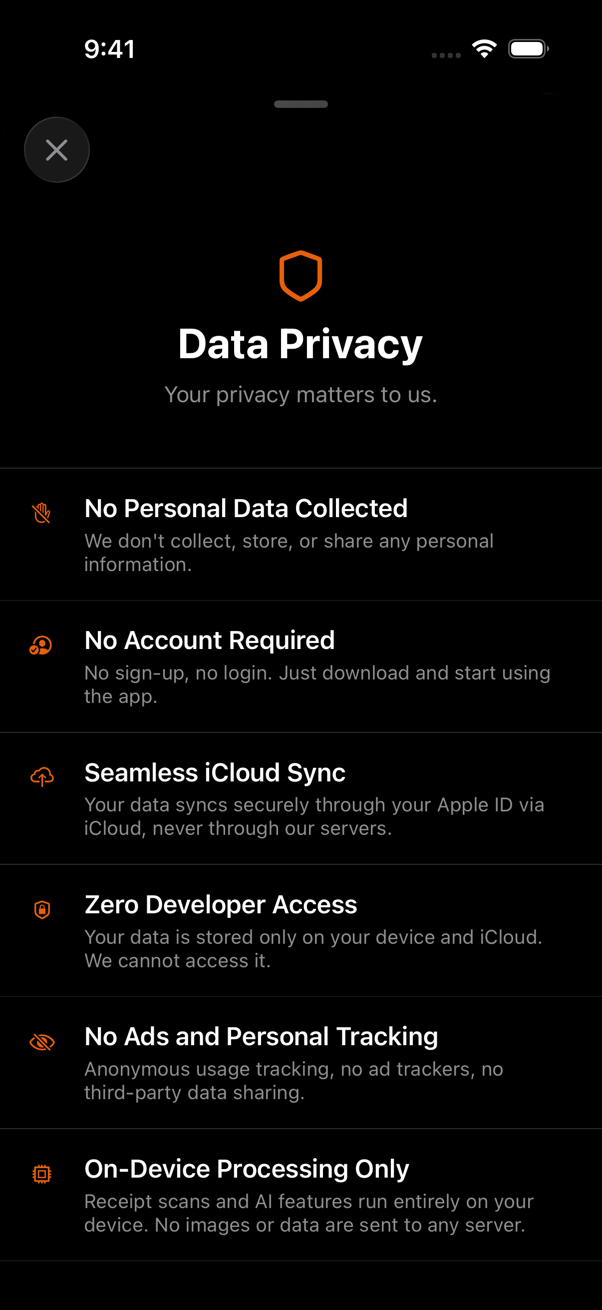 Data privacy details